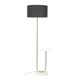 image 2 of ValueLights Tavel Brushed Chrome Silver Floor Lamp with Table and Charcoal Shade | Grey