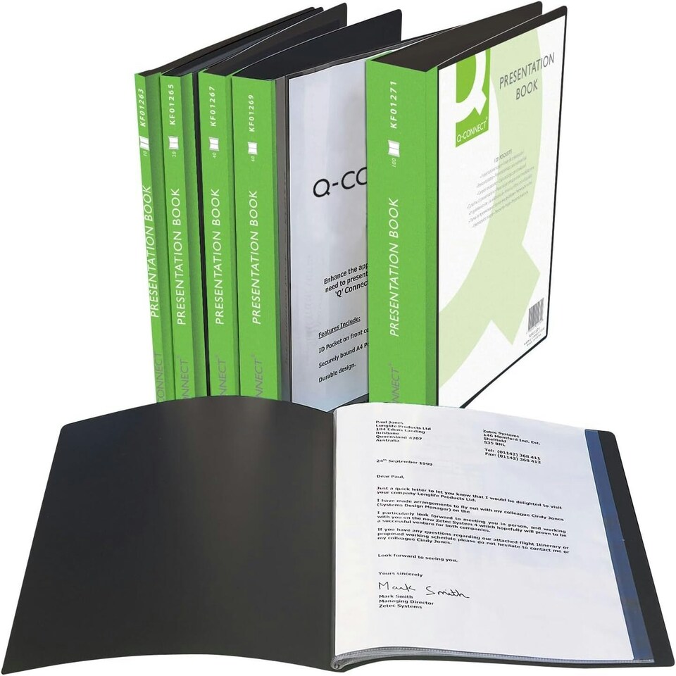 image 1 of A4 20 Pocket Presentation Display Black Book