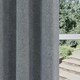 image 3 of Dallas Grey Blackout Curtains 90 x 90 inch (229 x 229 cm) Pencil Pleat 100% Blackout Thermal Noise Reducing Curtains for Bedroom and Living Room