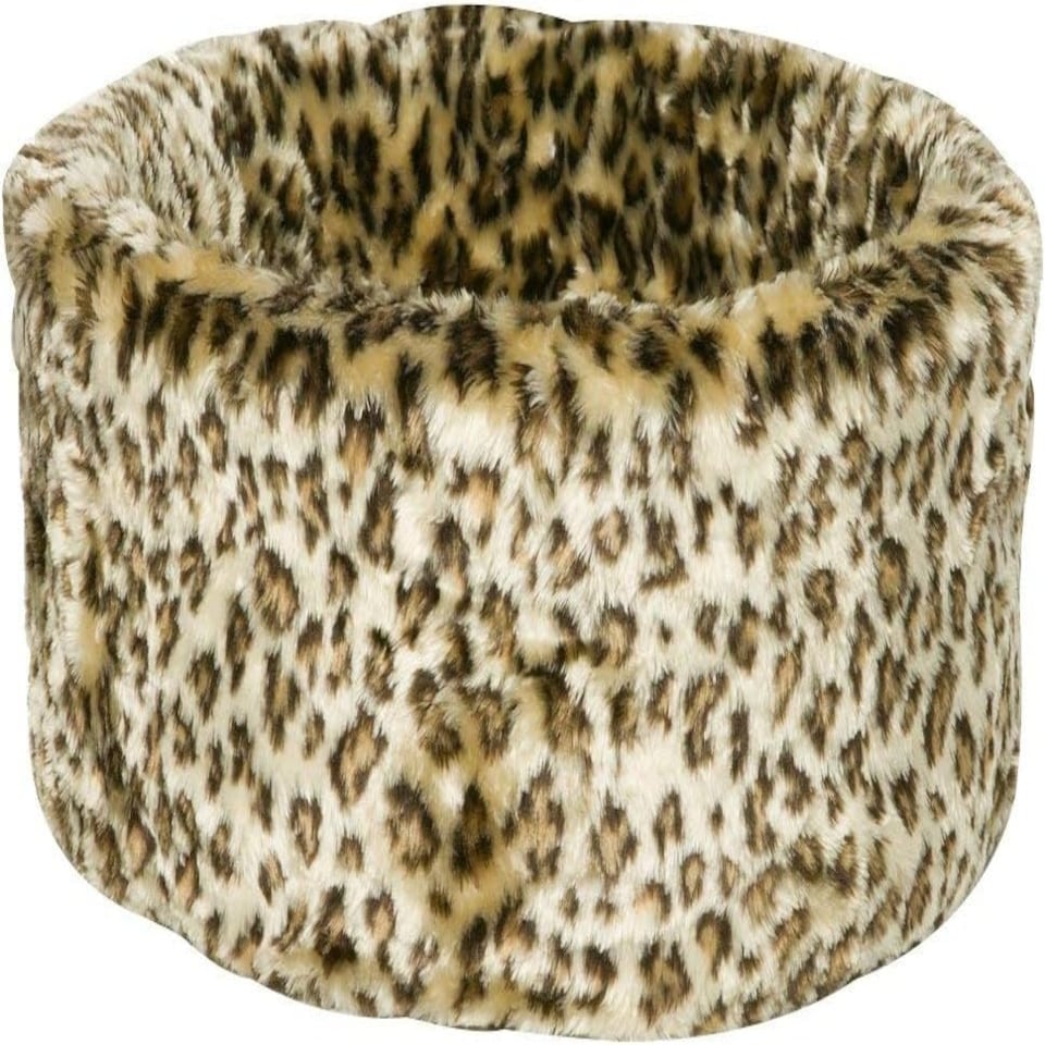 Danish Design Luxury Leopard Print Removable Cushion Round Cat/Kitten Bed Medium 50 cm N/A | One Size