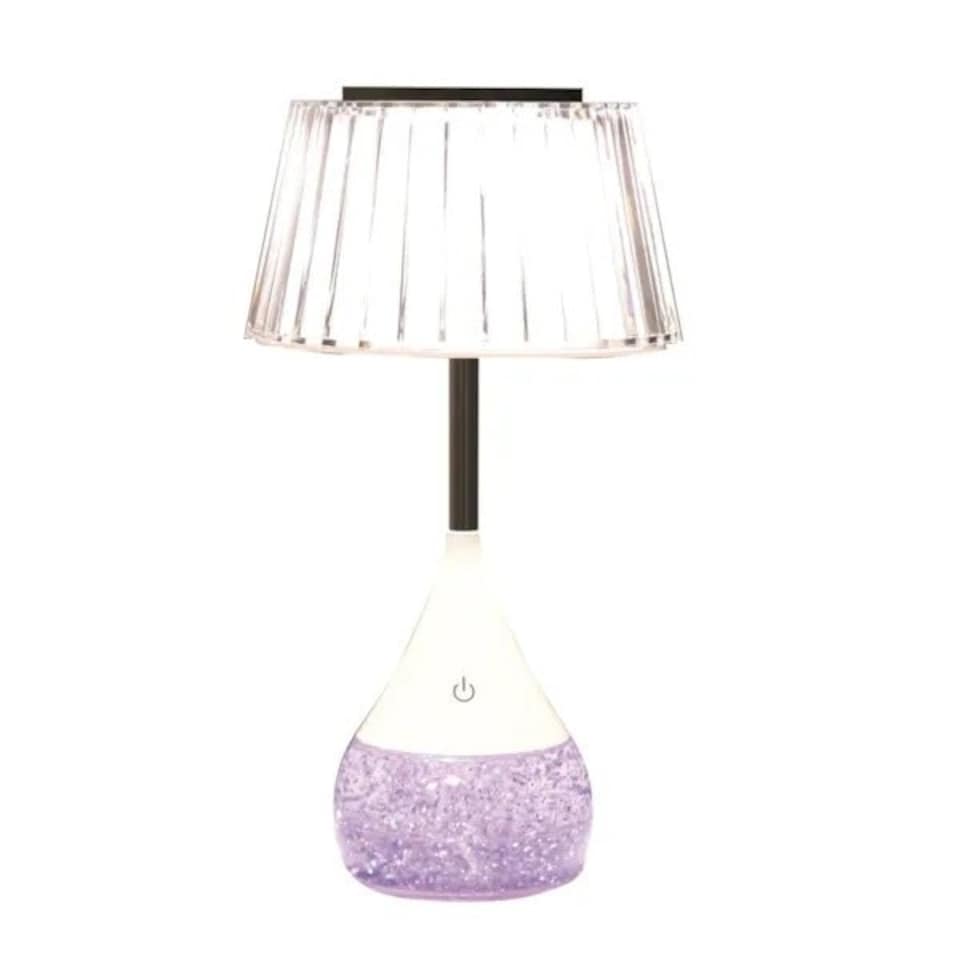 image 1 of Aromatize LED Colour Changing Pleated Shade Glitter Lamp | Multi