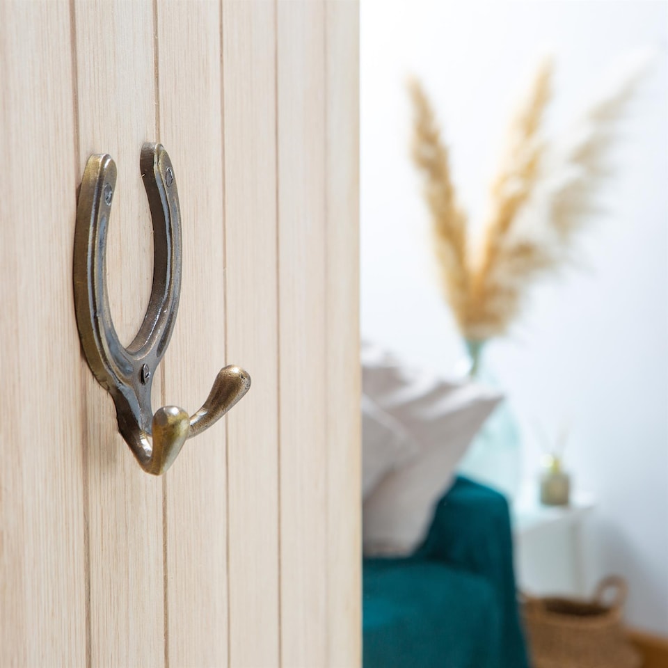 image 1 of Hammer & Tongs Horse Shoe Double Coat Hook - W100mm x H110mm - Brass | Gold | Brass | One Size