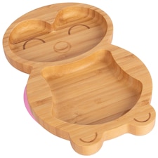 Tiny Dining Children's Bamboo Suction Penguin Plate - Pink | Pink | Pink