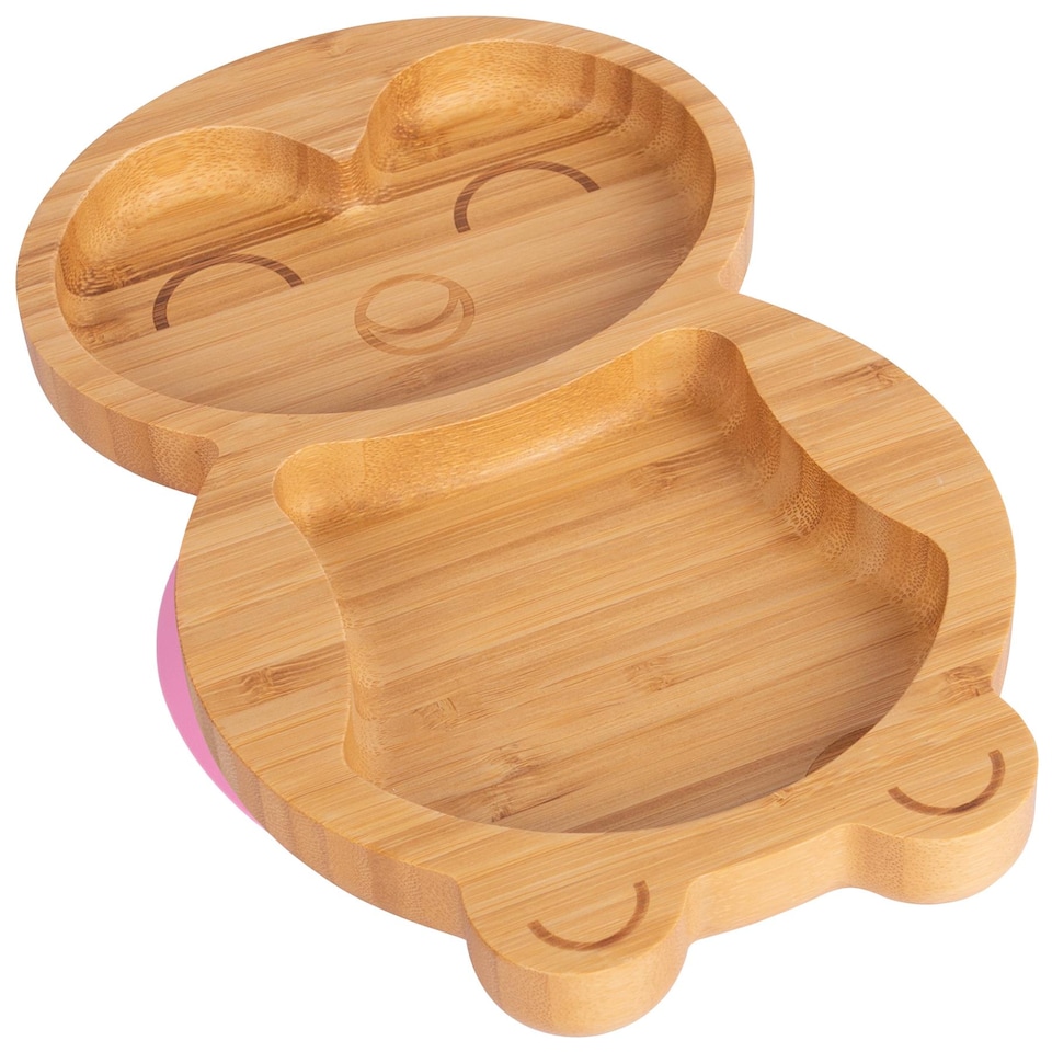 image 1 of Tiny Dining Children's Bamboo Suction Penguin Plate - Pink | Pink | Pink