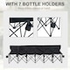 image 3 of Outsunny 6 Seater Folding Bench Camping Chair with Cup Holder, Black