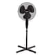 image 1 of 16 Inch Oscillating Black Extendable Free Standing Pedestal Fan