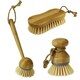 image 1 of JVL Bamboo Cleaning Essentials, Scrubbing Round Dish Brush, One Size Brown