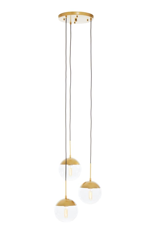 image 1 of Interiors by Premier Revive Gold Finish 3 Bulb Pendant Light