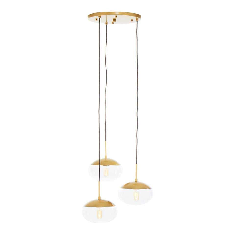 image 1 of Interiors by Premier Revive Gold Finish 3 Bulb Pendant Light