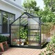 image 2 of Outsunny 6x8ft Walk-In Polycarbonate Greenhouse Plant Grow Galvanized Aluminium