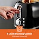 image 3 of GEEPAS Illuminating Electric Kettle 2 Slice Bread Toaster & Microwave Kitchen Combo Set Black