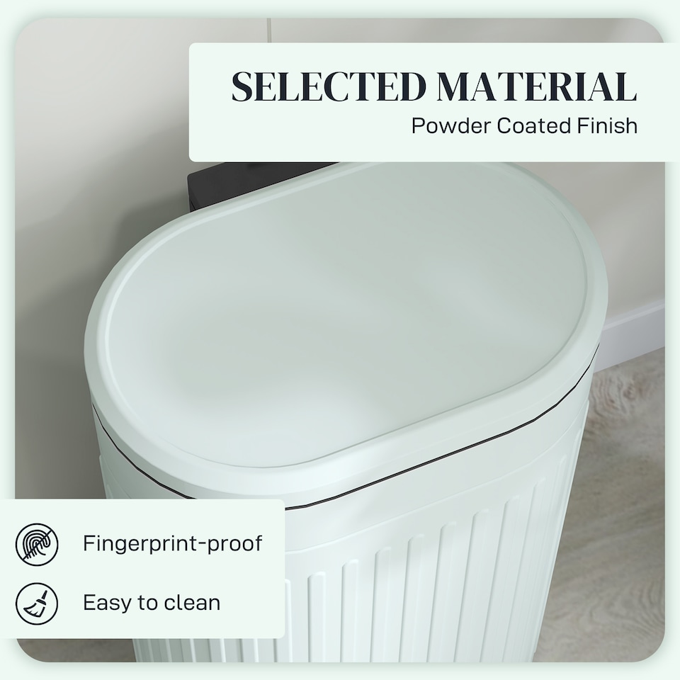 image 1 of HOMCOM 30L Pedal Bin, Metal Kitchen Bin with Soft-close Lid, Light Green