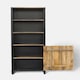 image 3 of Frais Range Bookcase - Mango Wood - L35 x W73 x H190 cm - PP Sawn Finish Black
