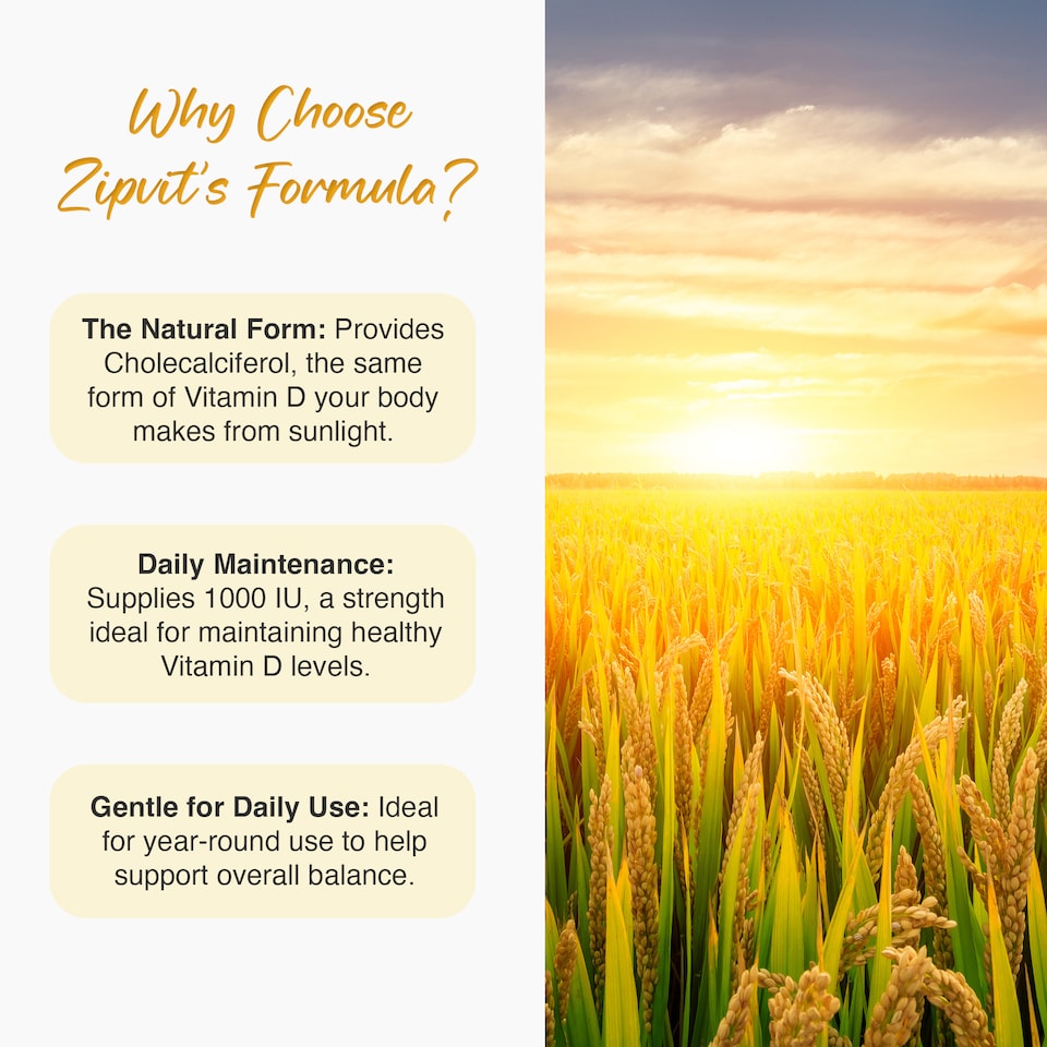 image 1 of Zipvit Vitamin D3 1000IU, Bone, Muscle & Immune Support, 365 Vegetarian Tablets, 1-Year Supply