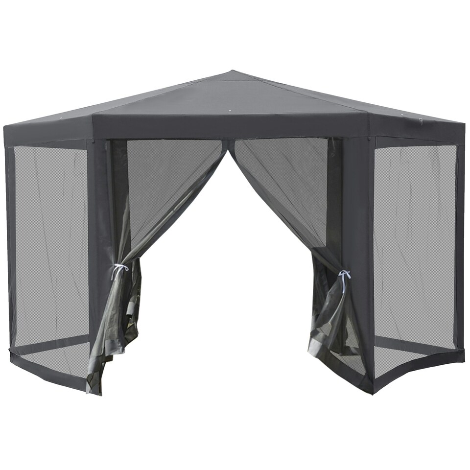 Outsunny Garden Hexagonal Gazebo Patio Outdoor Canopy Patio Party
