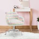 image 2 of Vinsetto Fluffy Desk Chair with Arms, Faux Fur Home Office Chair, Unicorn Swivel Chair with Adjustable Height and Wheels, Colourful
