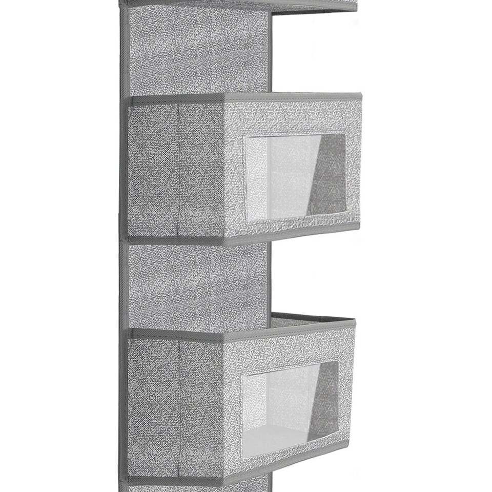 image 1 of Living and Home 5-Pocket Over-the-Door Organizer, Grey | Grey