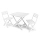 image 1 of Folding Table and 2 Chairs Set Outdoor BBQ Barbecue Picnic Garden Camping Hiking | White | White