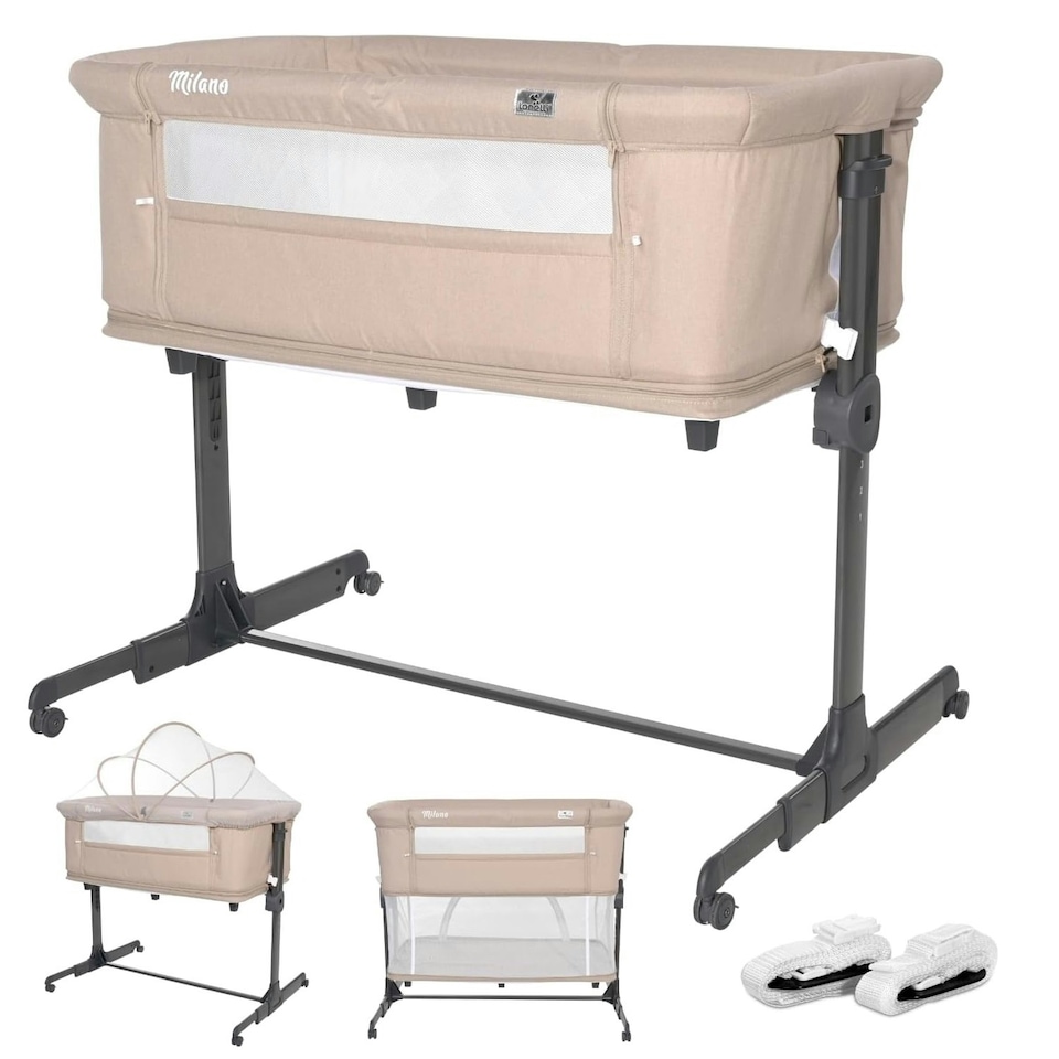 image 1 of Lorelli Milano Bedside Crib/ Playpen – Beige N/A