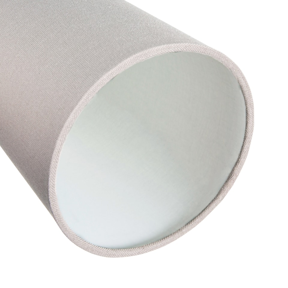 image 1 of Contemporary and Stylish Dove Grey Linen Fabric Tall Cylindrical 25cm Lampshade | Grey