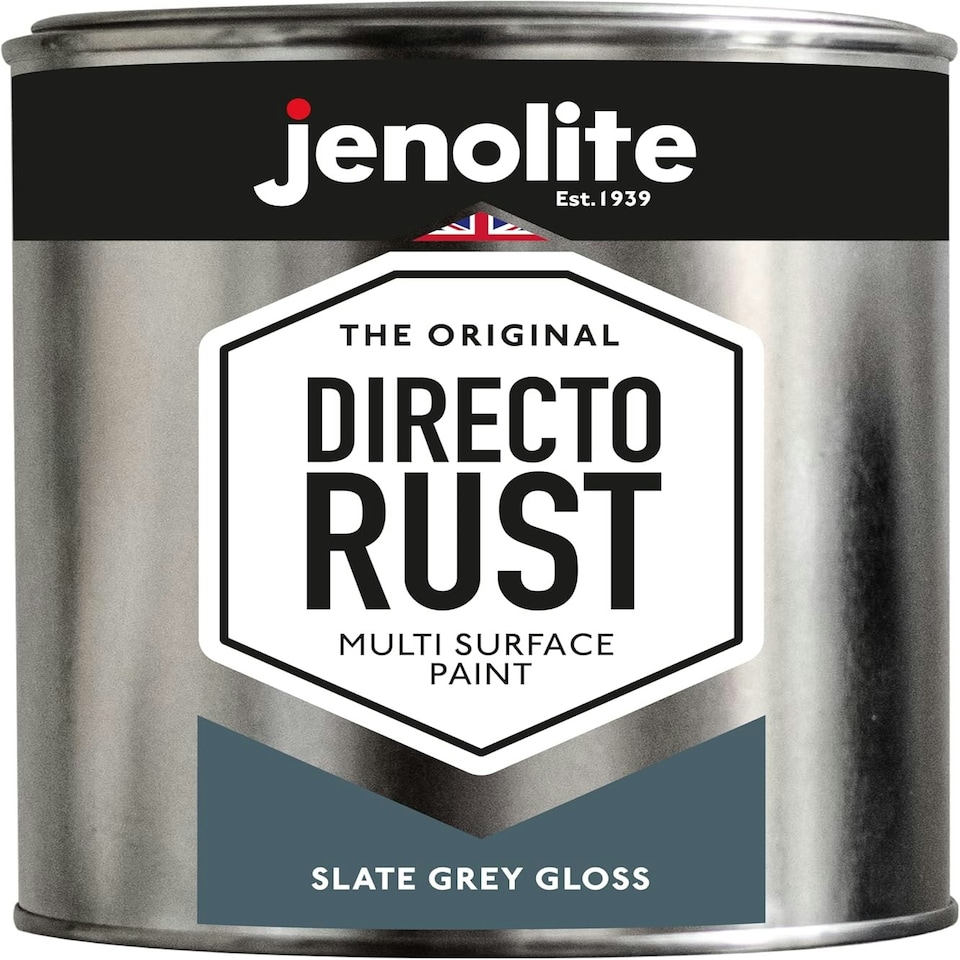 image 1 of Jenolite Directorust All-in-One Multi-Surface Paint - Slate Grey Gloss - 1L