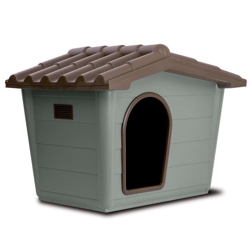 image 1 of Plastic Dog House Pet Kennel for Small to Medium Size Dogs | Green | L | 1