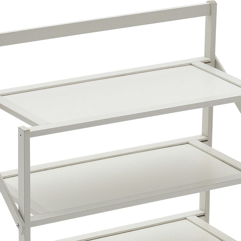image 1 of Living and Home 5-Tier Foldable Bamboo Shoe Rack - White | White
