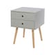 image 4 of Options Scandia 2 Drawer Nightstand - Stylish Two Tone Bedside Table for Small Spaces | Grey | Grey | 1