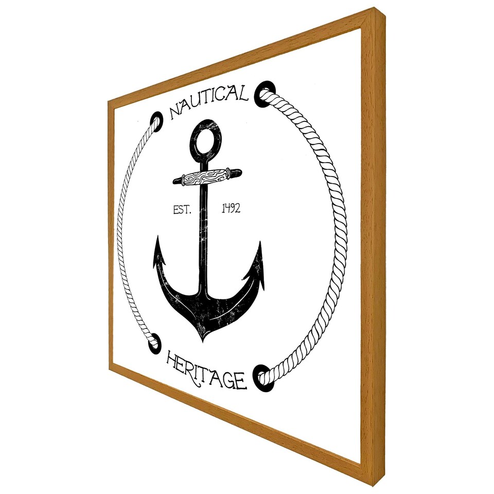 image 1 of Nautical anchor (Picture Frame) White | S