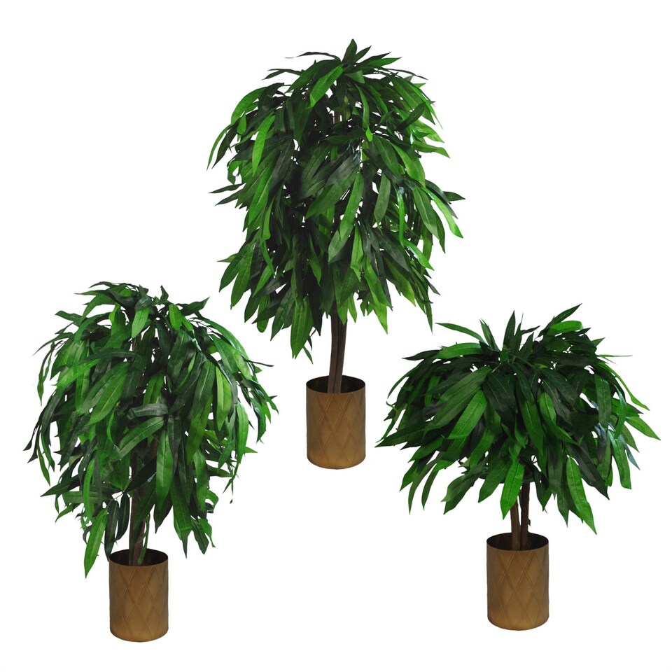 image 1 of Artificial Mango Plant Tree 120cm Tall Green Wood | Green | 4ft