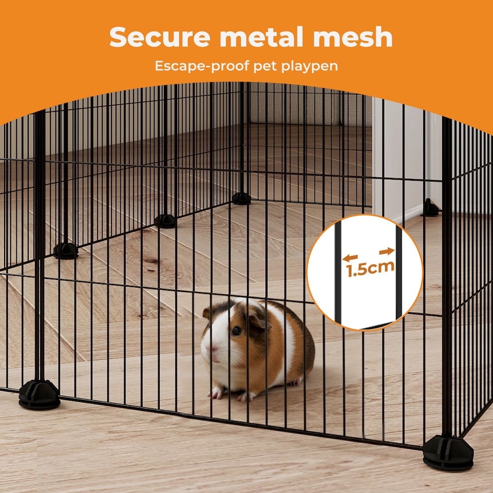 image 1 of Skylos Pet Pen 14 Panel Puppy Rabbit Kitten Playpen Indoor Enclosure Run Cage