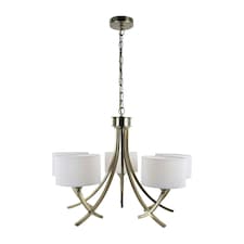 Justina Antique Brass 5 Light Chandelier