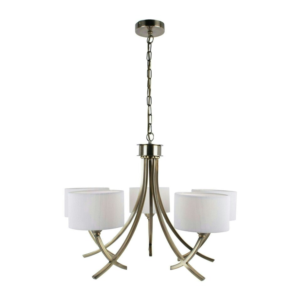 image 1 of Justina Antique Brass 5 Light Chandelier