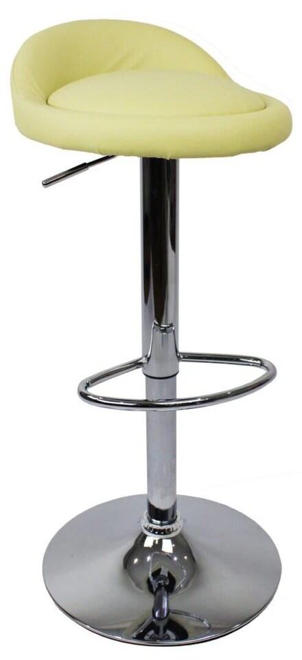 image 1 of Alex Real Leather Bar Stool Chrome Frame 4 Colours Height Adjustable | Cream