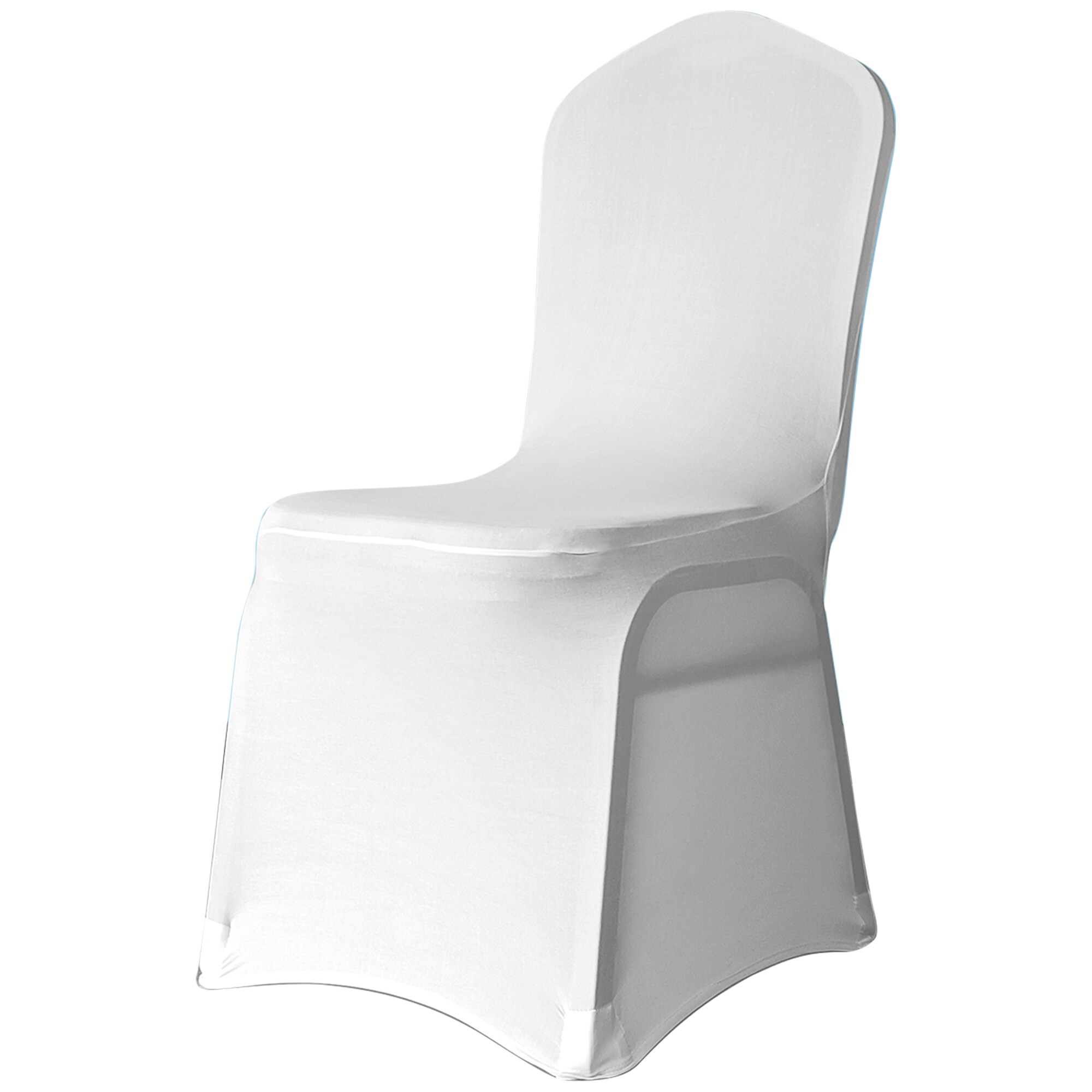 Neel Blue Spandex Polyester Stretch Chair Cover, Washable & Removable Slipcovers in White