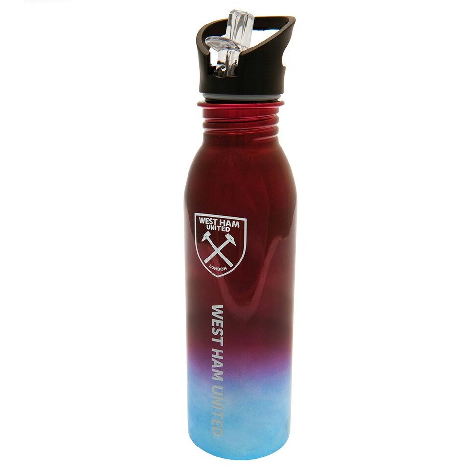 image 1 of West Ham United FC Metallic Water Bottle - Claret Red/Sky Blue - One Size