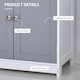 image 5 of kleankin Bathroom Floor Storage Cabinet w/ 2 Drawers Door Cupboard Grey White