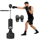 image 1 of HOMCOM Boxing Punch Bag Stand with Rotating Flexible Arm Speed Ball Waterable Base | Black | Black