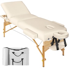 Massage Table 3 Zones Massage Table Massage Bed Cosmetic With Lounger Bag Head- And Armrests | Cream | beige | 1