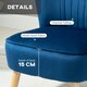image 4 of HOMCOM Velvet-Feel Accent Chair w/ Ottoman Tub Seat Padding Wood Legs Dark Blue