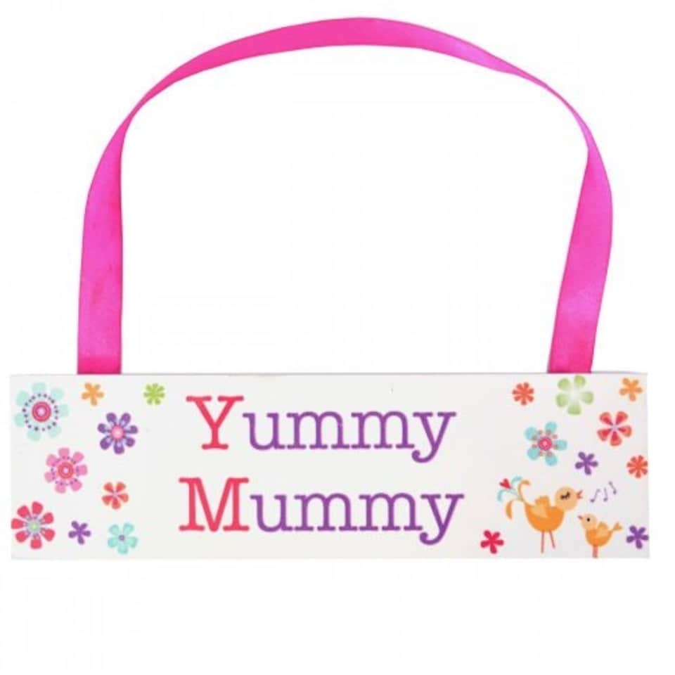 image 1 of Wooden Pink Yummy Mummy Plaque, Birthday, Christmas, Mother's Day, Anytime Gift