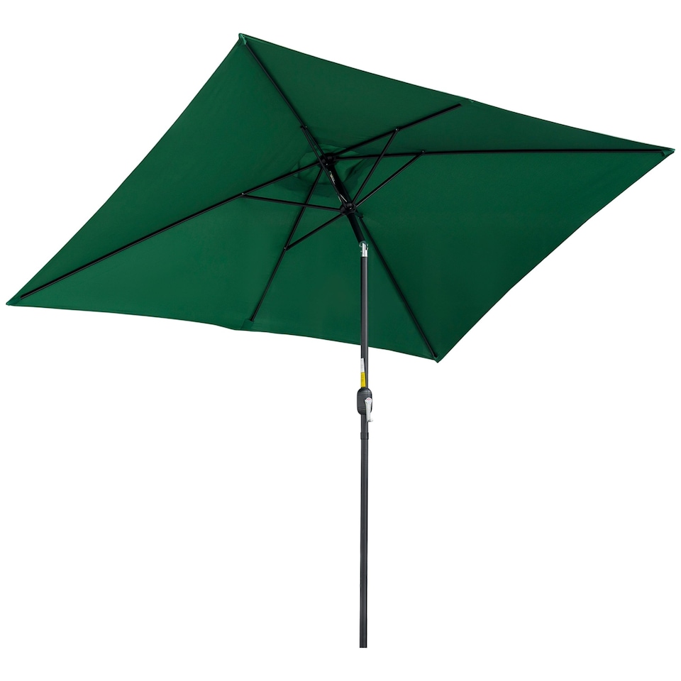 image 1 of Outsunny 3x2m Patio Parasol Canopy Tilt Crank Sun Shade Garden Green