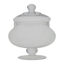 Interiors by Premier Versatile Clear Glass Candy Small Storage Jar, Elegant Storage Jar For Kitchen, Functional Glass Container