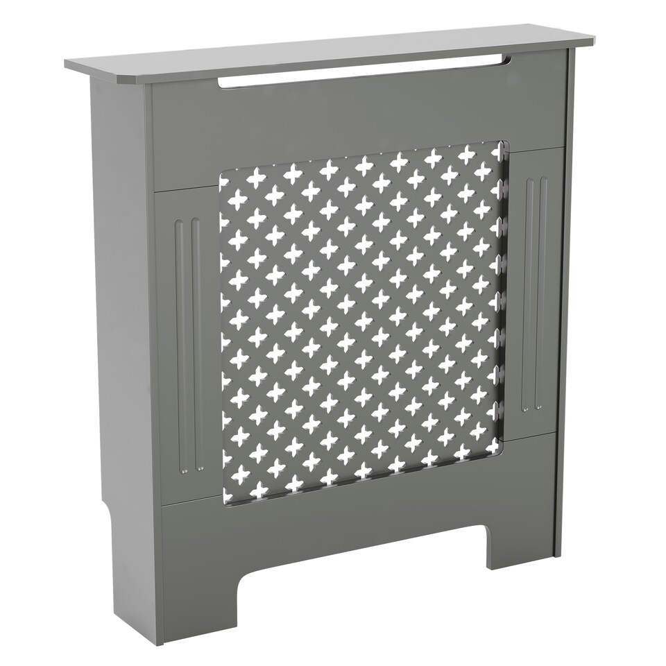 image 1 of Vida Designs Oxford Radiator Cover Painted MDF Cabinet, Grey, 78cm