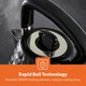 image 9 of GEEPAS 4 Slice Bread Toaster & 1.5L Cordless Electric Kettle Combo Set Textured Design