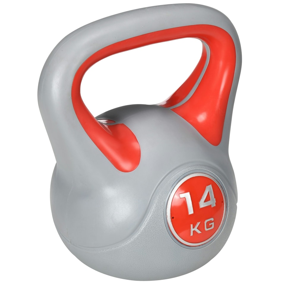 image 1 of SPORTNOW Kettle Bell with Handle for Home Gym Red | 14