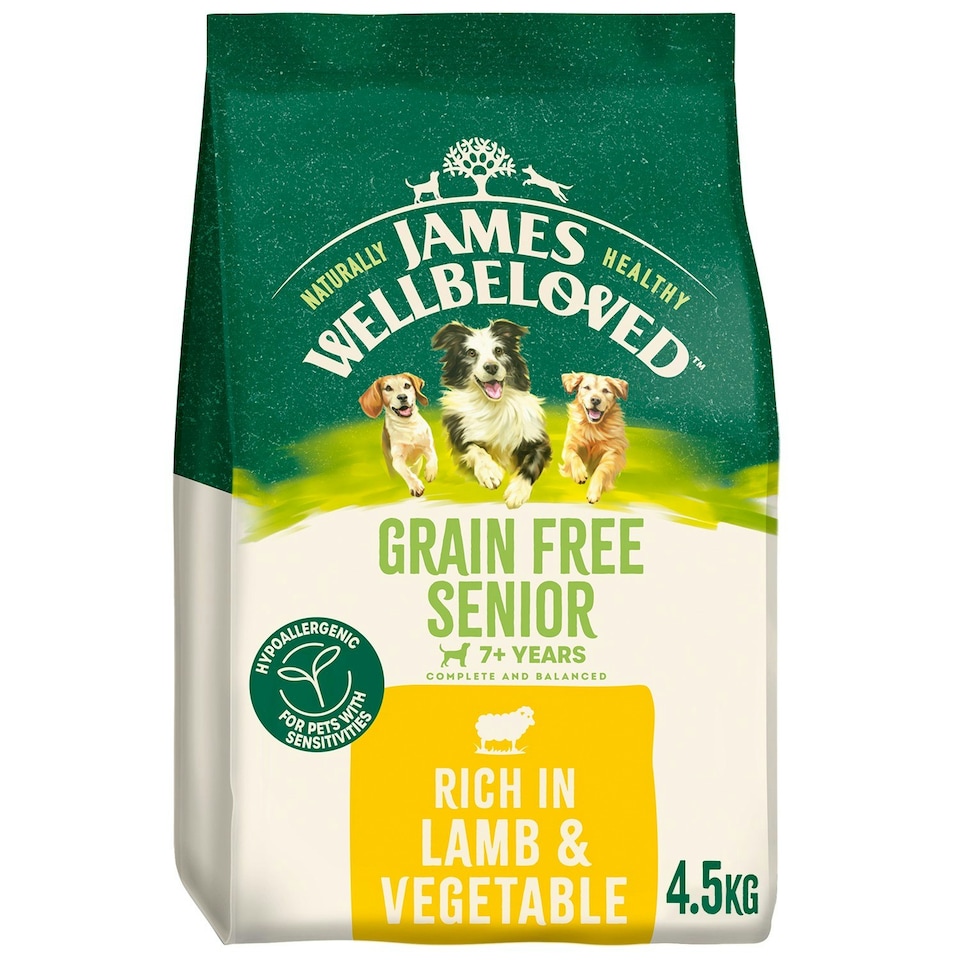 image 1 of James Wellbeloved Grain Free 7+ Years Senior Dry Dog Food Lamb & Veg 4.5kg