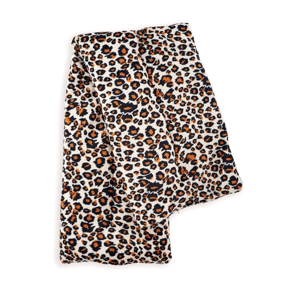 image 1 of SMUG Soothing Body Wrap Wheat Bag Infused with Lavender Oil - Leopard Print