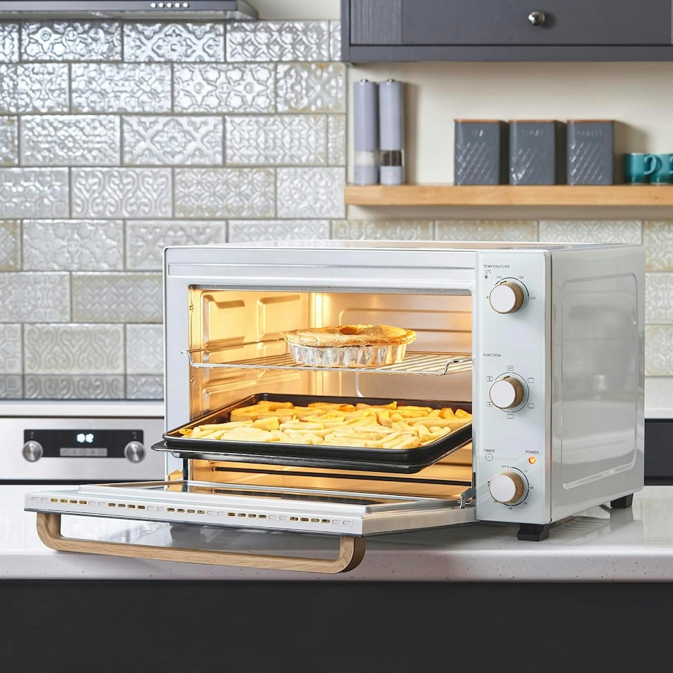 image 1 of Cooks Professional Mini Oven | 48 Litre | 3 Cooking Functions | Powerful 1800W | White Nordic