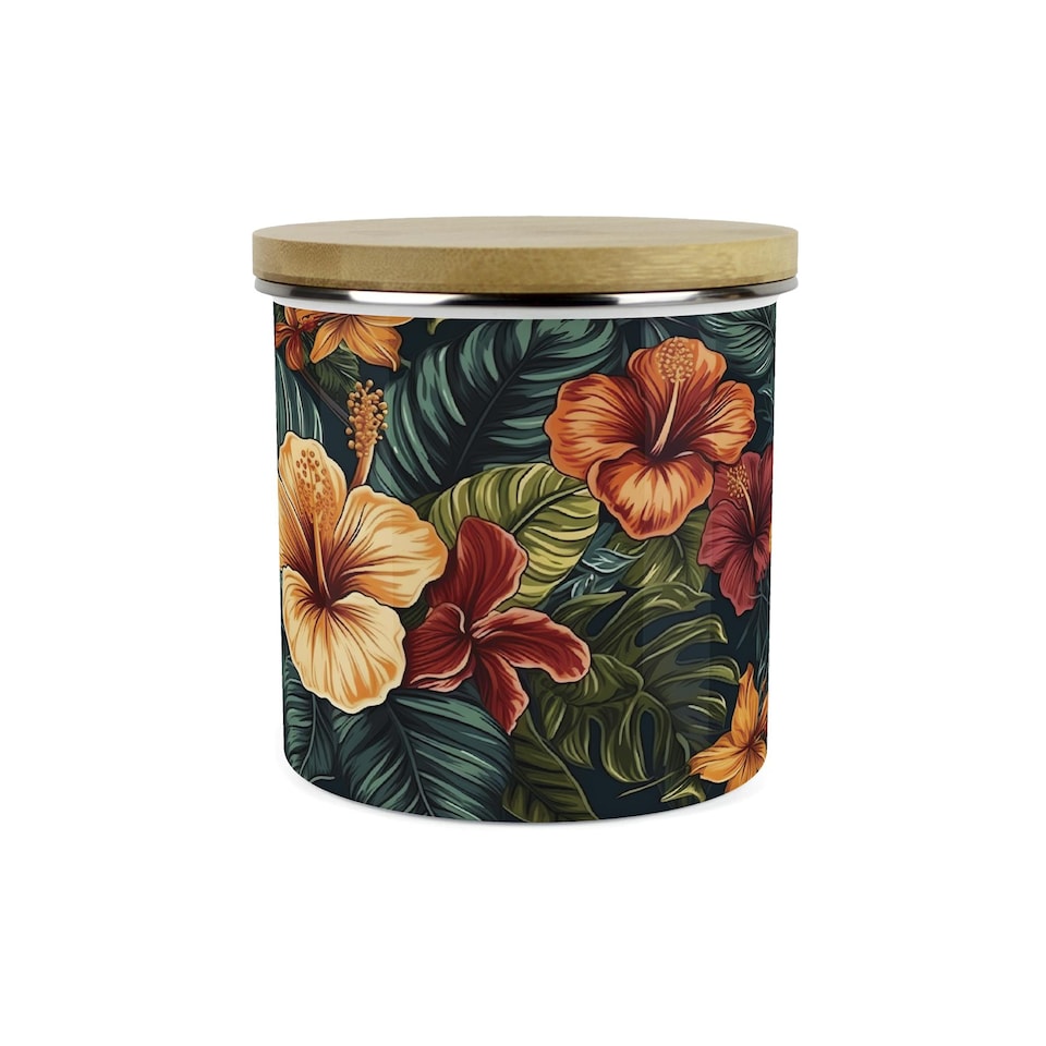 image 1 of Dark Hibiscus Large Coffee Canister